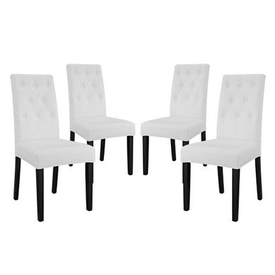 Modway EEI-3324-WHI Confer Vinyl Dining Side Chair Set of 4 White