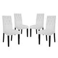 Modway EEI-3324-WHI Confer Vinyl Dining Side Chair Set of 4 White