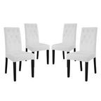 Modway EEI-3324-WHI Confer Vinyl Dining Side Chair Set of 4 White