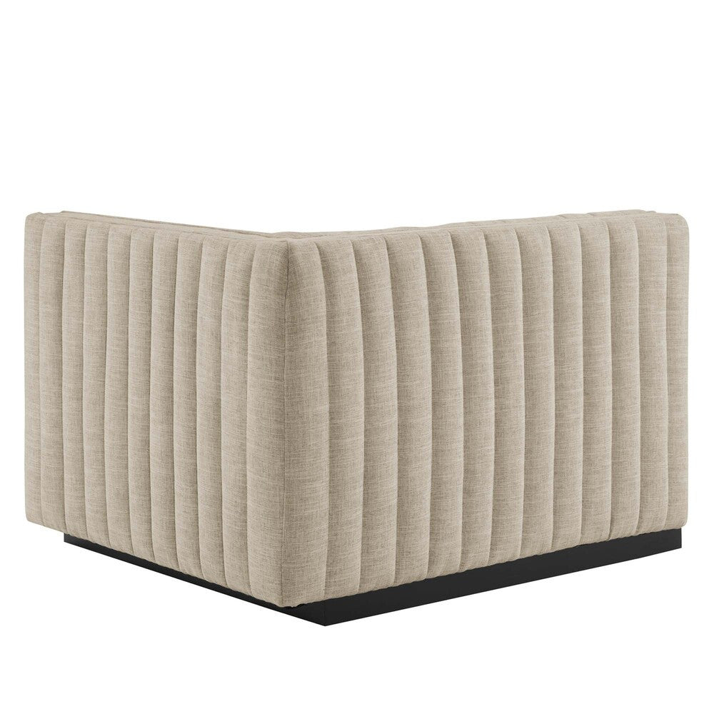 Modway Conjure 4-Piece Channel Tufted Upholstered Fabric Sectional Sofa by Modway-EEI-5788-BLK-BEI