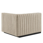 Modway Conjure 4-Piece Channel Tufted Upholstered Fabric Sectional Sofa by Modway-EEI-5788-BLK-BEI
