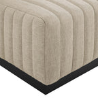 Modway Conjure 4-Piece Channel Tufted Upholstered Fabric Sectional Sofa by Modway-EEI-5788-BLK-BEI