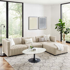 Modway Conjure 4-Piece Channel Tufted Upholstered Fabric Sectional Sofa by Modway-EEI-5788-BLK-BEI