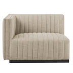 Modway Conjure 4-Piece Channel Tufted Upholstered Fabric Sectional Sofa by Modway-EEI-5788-BLK-BEI