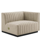 Modway Conjure 4-Piece Channel Tufted Upholstered Fabric Sectional Sofa by Modway-EEI-5788-BLK-BEI