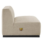 Modway Conjure 4-Piece Channel Tufted Upholstered Fabric Sofa by Modway-EEI-5789-BLK-BEI
