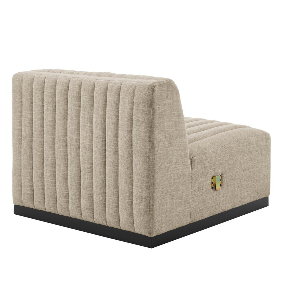 Modway Conjure 4-Piece Channel Tufted Upholstered Fabric Sofa by Modway-EEI-5789-BLK-BEI