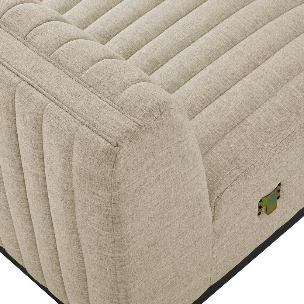 Modway Conjure Channel Tufted Upholstered Fabric Armless Chair by Modway-EEI-5495-BLK-BEI