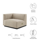 Modway Conjure Channel Tufted Upholstered Fabric Left-Arm Chair by Modway-EEI-5491