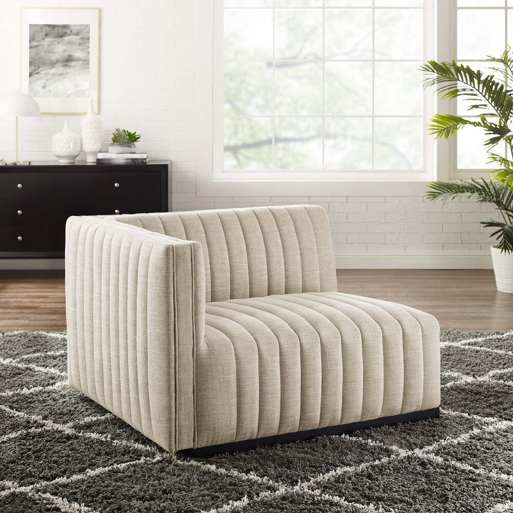 Modway Conjure Channel Tufted Upholstered Fabric Left-Arm Chair by Modway-EEI-5491