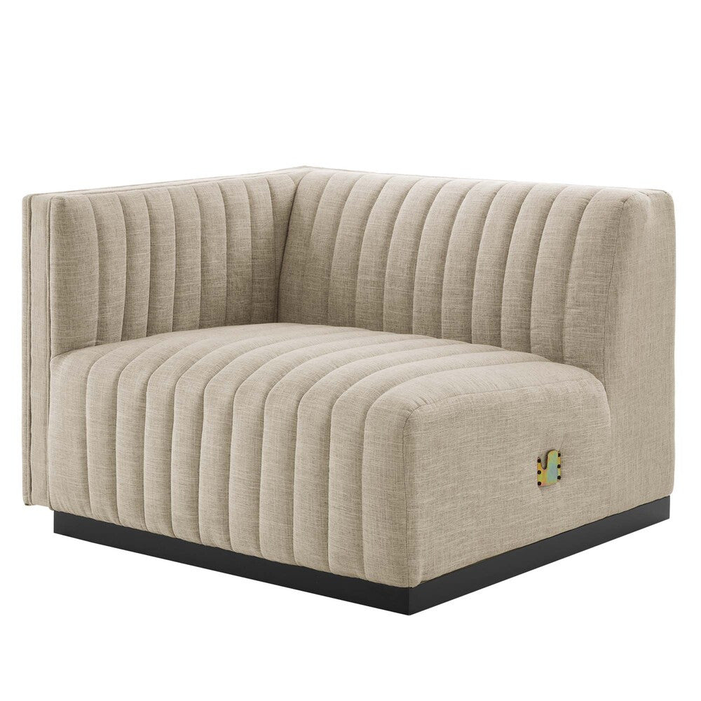Modway Conjure Channel Tufted Upholstered Fabric Left-Arm Chair by Modway-EEI-5491