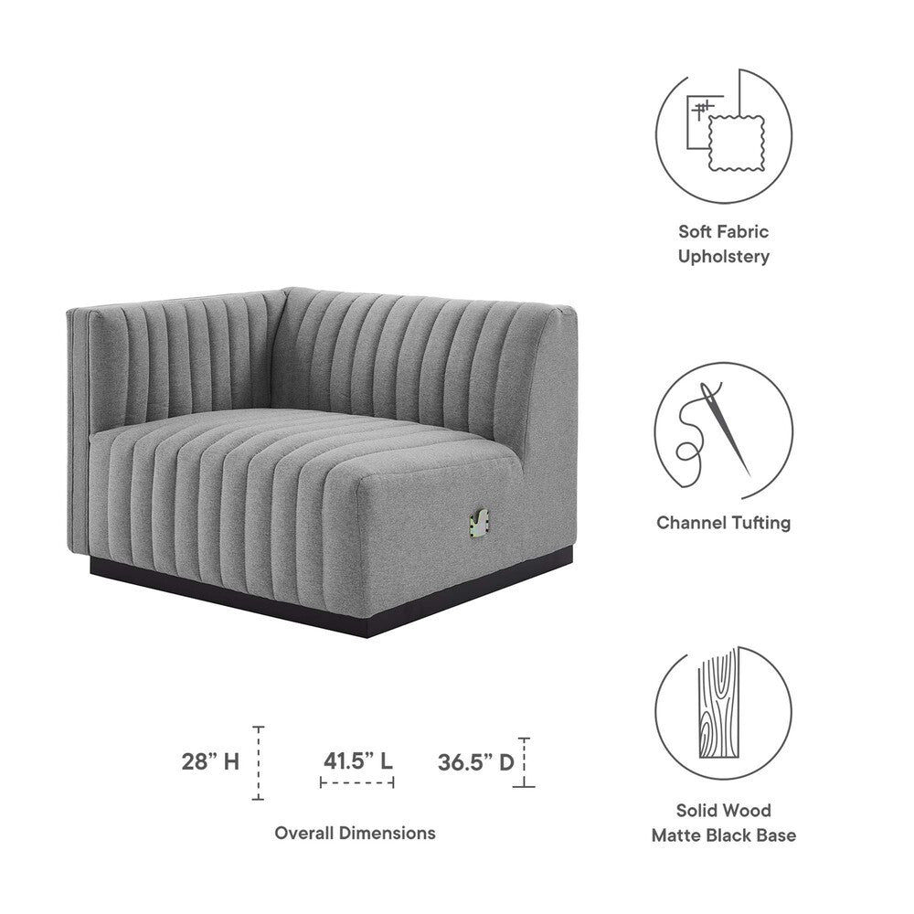 Modway Conjure Channel Tufted Upholstered Fabric Left-Arm Chair by Modway-EEI-5491