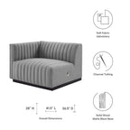 Modway Conjure Channel Tufted Upholstered Fabric Left-Arm Chair by Modway-EEI-5491