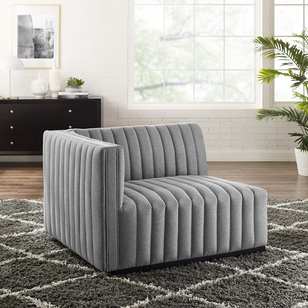 Modway Conjure Channel Tufted Upholstered Fabric Left-Arm Chair by Modway-EEI-5491