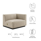 Modway Conjure Channel Tufted Upholstered Fabric Right-Arm Chair by Modway-EEI-5493