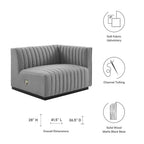 Modway Conjure Channel Tufted Upholstered Fabric Right-Arm Chair by Modway-EEI-5493