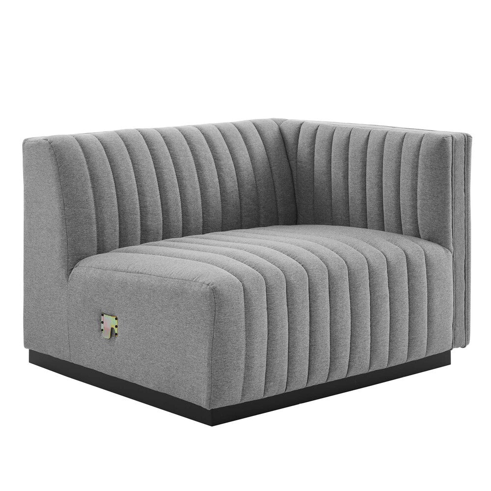 Modway Conjure Channel Tufted Upholstered Fabric Right-Arm Chair by Modway-EEI-5493