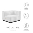 Modway Conjure Channel Tufted Upholstered Fabric Right-Arm Chair by Modway-EEI-5493