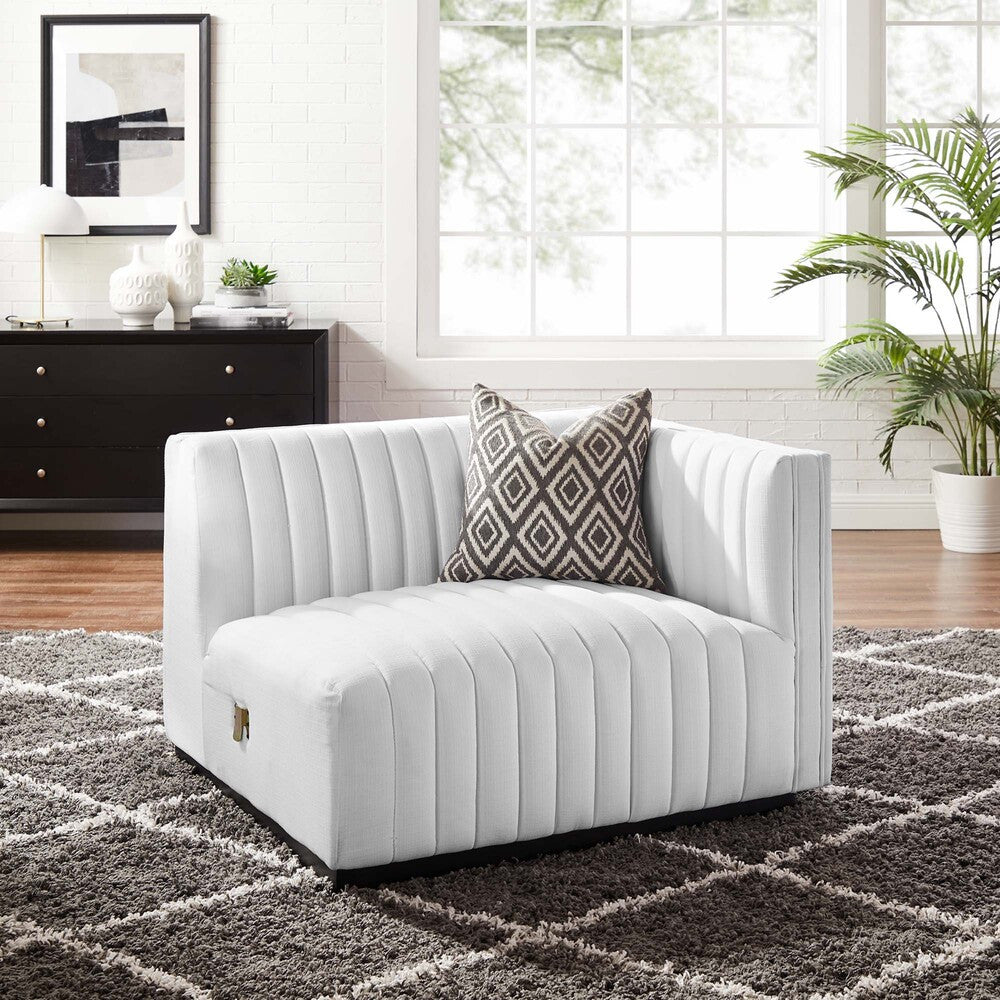 Modway Conjure Channel Tufted Upholstered Fabric Right-Arm Chair by Modway-EEI-5493