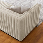 Modway Conjure Channel Tufted Upholstered Fabric Sofa by Modway-EEI-5787-BLK-BEI
