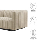 Modway Conjure Channel Tufted Upholstered Fabric Sofa by Modway-EEI-5787-BLK-BEI