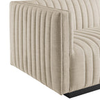 Modway Conjure Channel Tufted Upholstered Fabric Sofa by Modway-EEI-5787-BLK-BEI