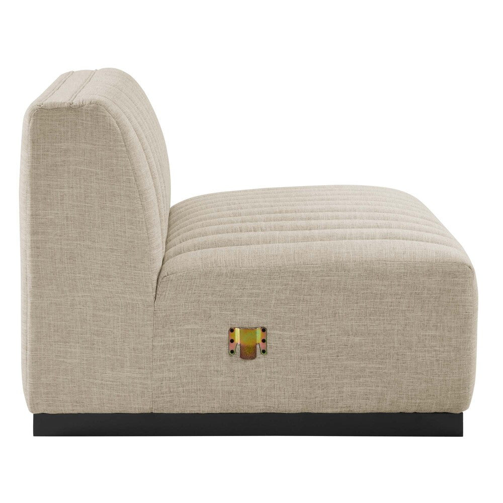 Modway Conjure Channel Tufted Upholstered Fabric Sofa by Modway-EEI-5787-BLK-BEI