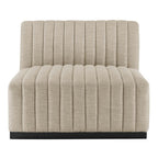 Modway Conjure Channel Tufted Upholstered Fabric Sofa by Modway-EEI-5787-BLK-BEI