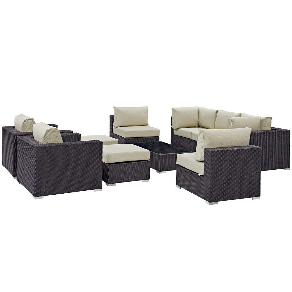 EEI-2169 Convene 10 Piece Outdoor Patio Sectional Set by Modway