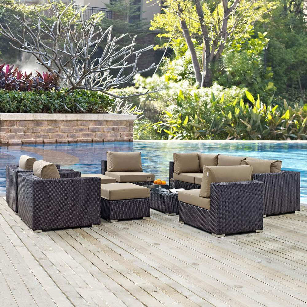 EEI-2169 Convene 10 Piece Outdoor Patio Sectional Set by Modway