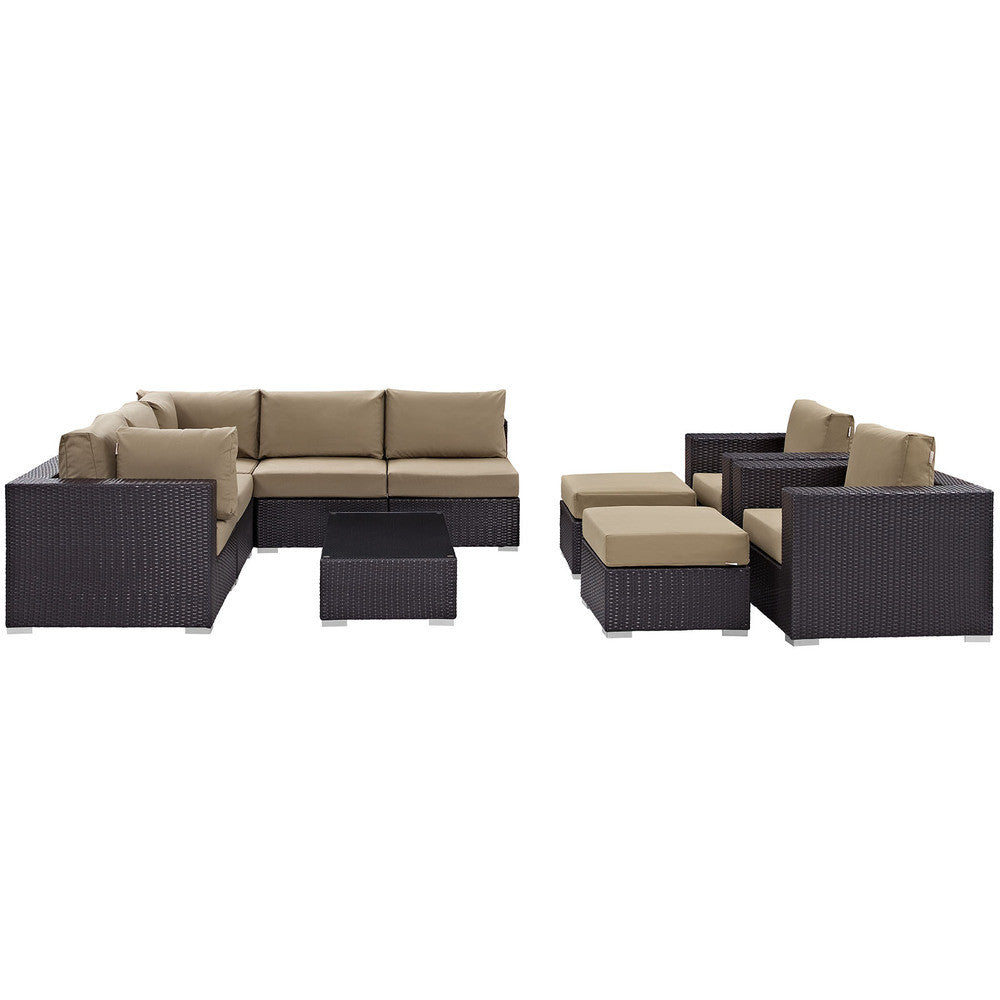 EEI-2169 Convene 10 Piece Outdoor Patio Sectional Set by Modway