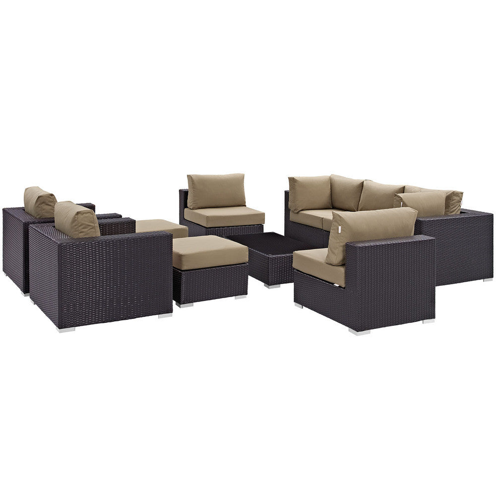 EEI-2169 Convene 10 Piece Outdoor Patio Sectional Set by Modway