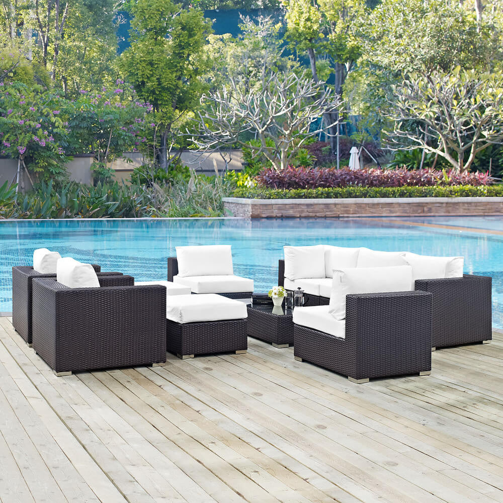 EEI-2169 Convene 10 Piece Outdoor Patio Sectional Set by Modway