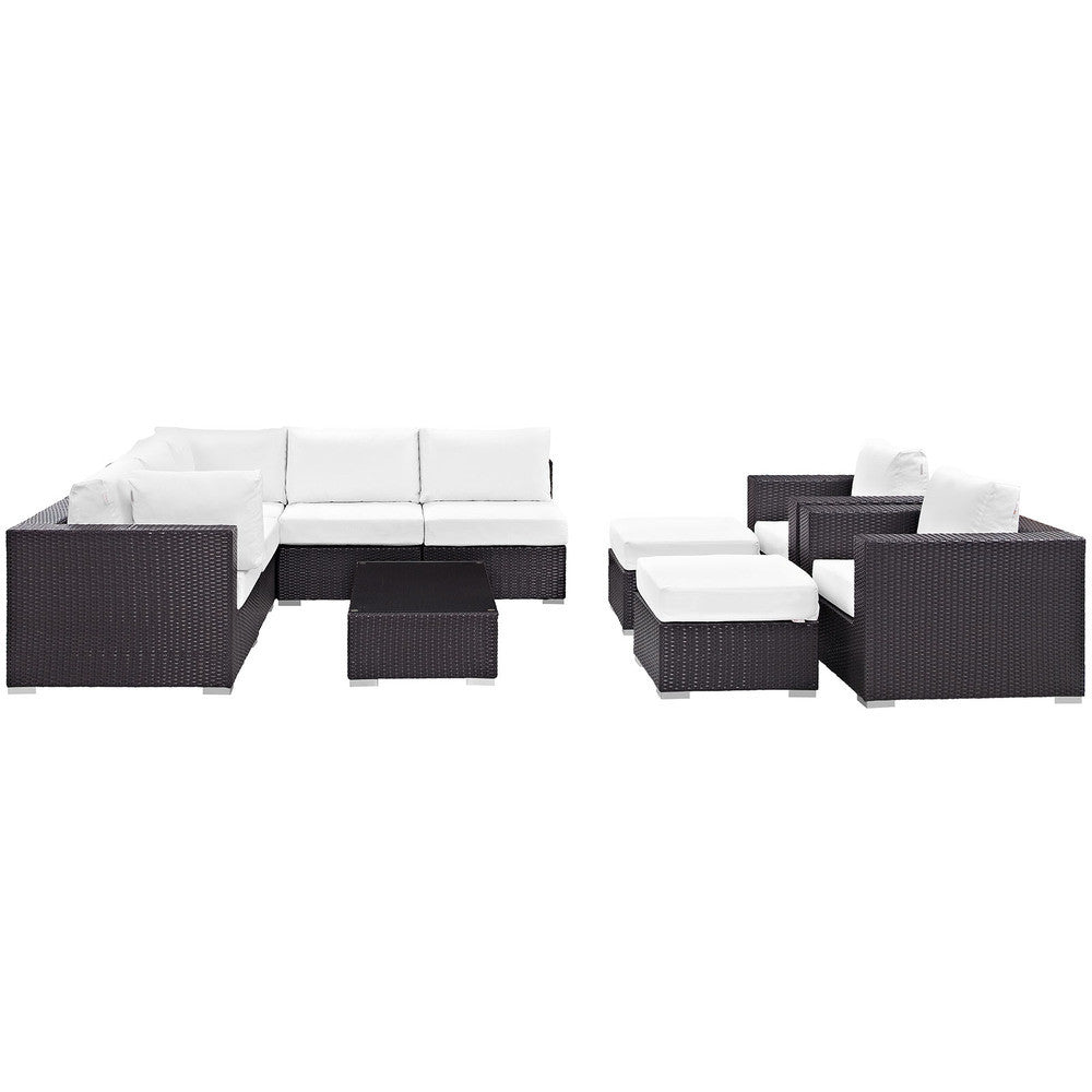 EEI-2169 Convene 10 Piece Outdoor Patio Sectional Set by Modway