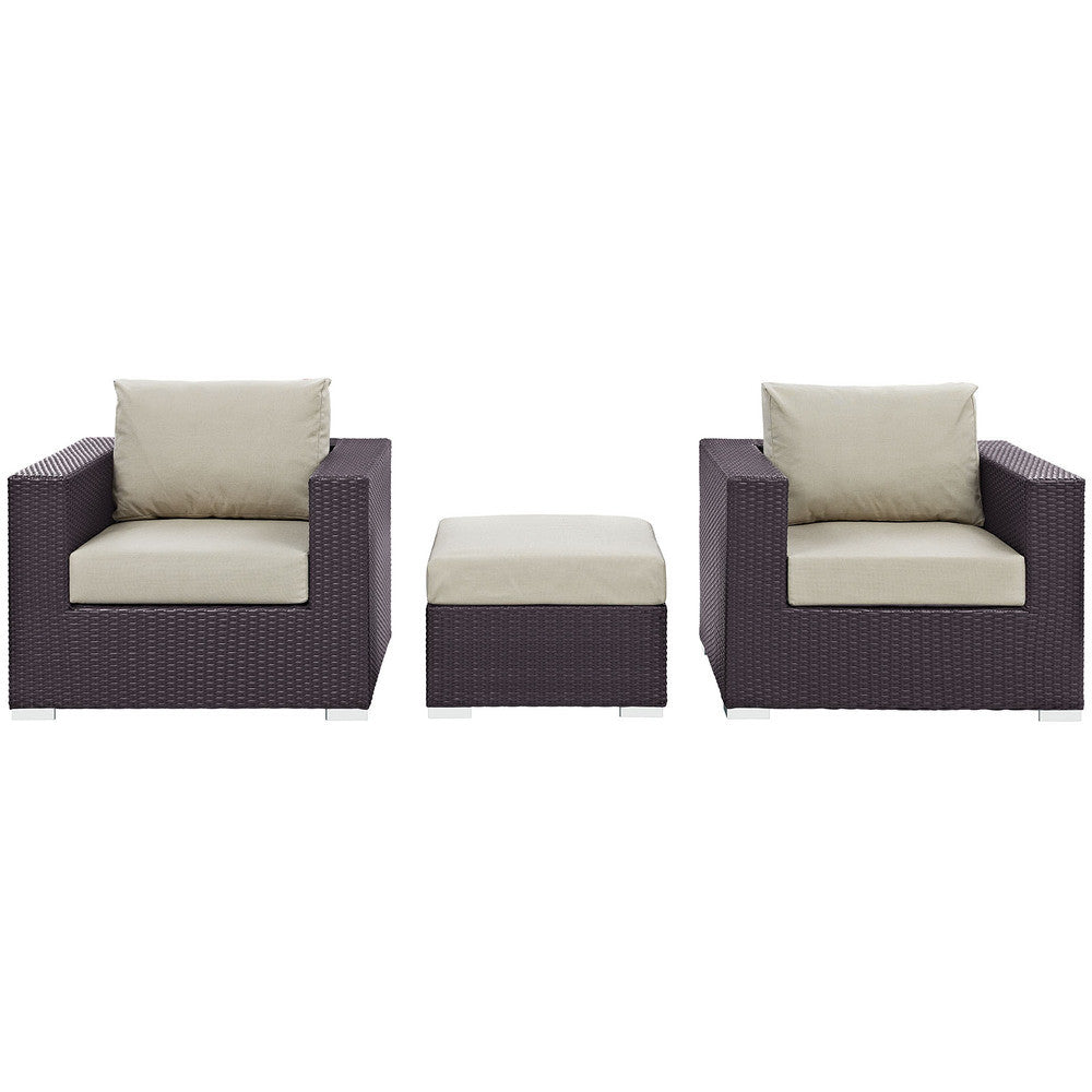 EEI-2174 Convene 3 Piece Outdoor Patio Sofa Set by Modway