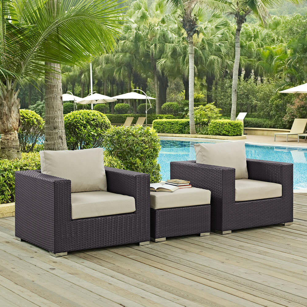 EEI-2174 Convene 3 Piece Outdoor Patio Sofa Set by Modway