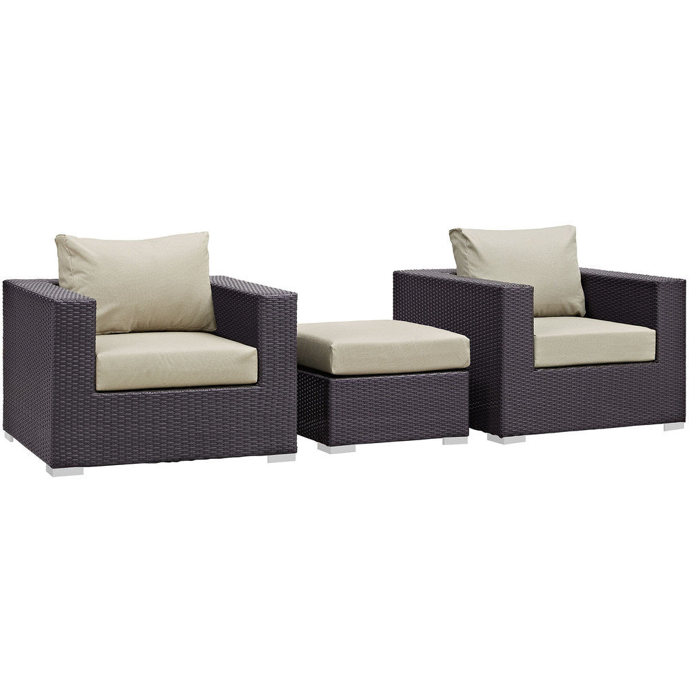 EEI-2174 Convene 3 Piece Outdoor Patio Sofa Set by Modway