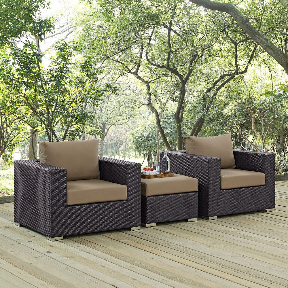 EEI-2174 Convene 3 Piece Outdoor Patio Sofa Set by Modway