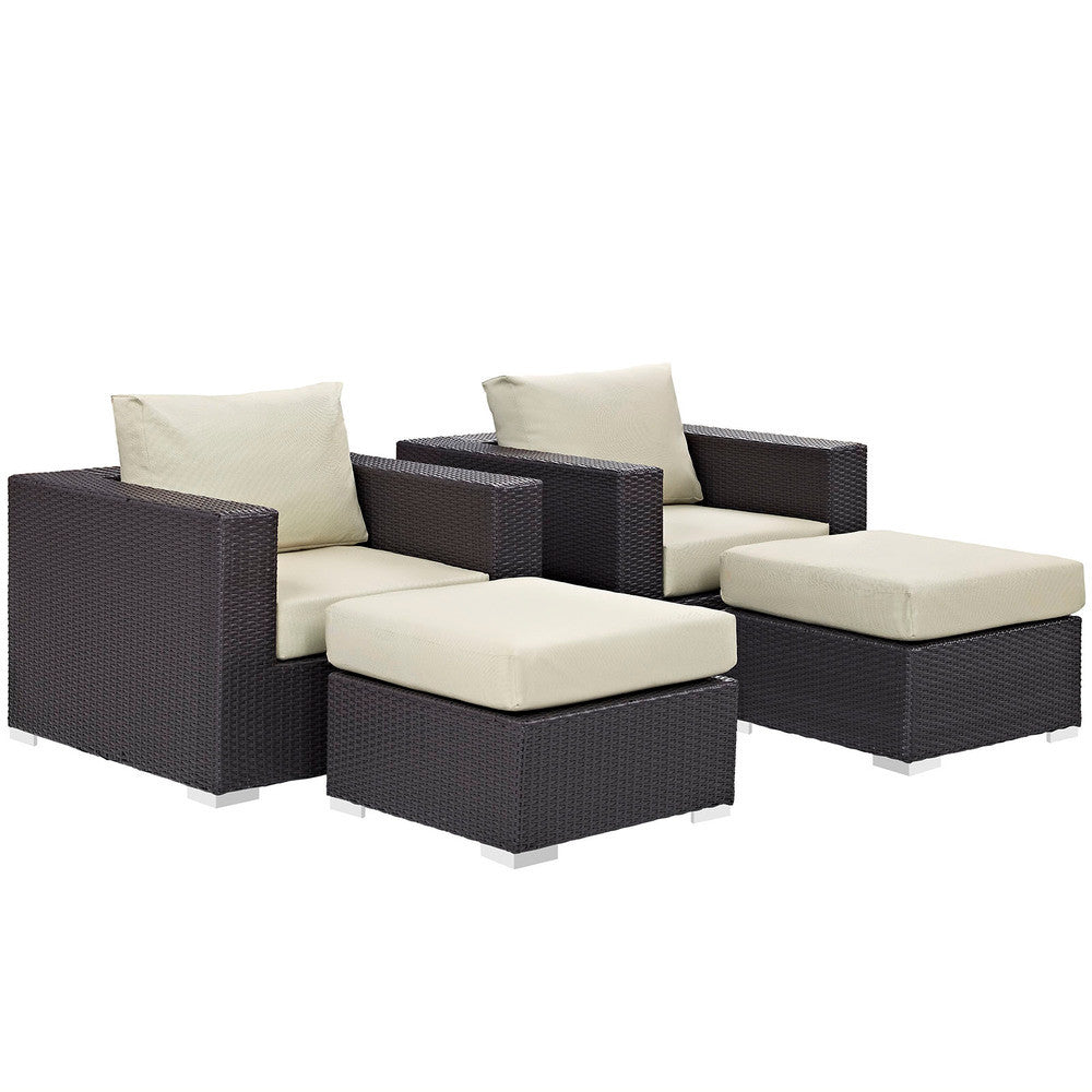 EEI-2202 Convene 4 Piece Outdoor Patio Sectional Set by Modway