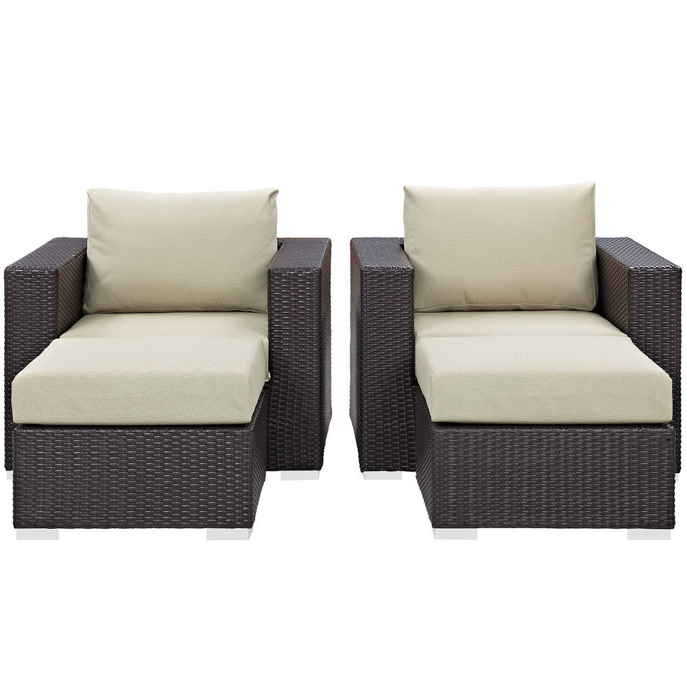 EEI-2202 Convene 4 Piece Outdoor Patio Sectional Set by Modway