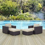 EEI-2202 Convene 4 Piece Outdoor Patio Sectional Set by Modway