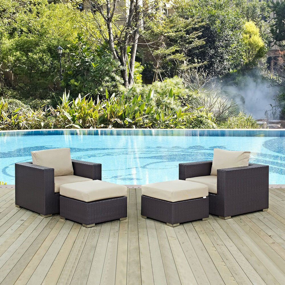 EEI-2202 Convene 4 Piece Outdoor Patio Sectional Set by Modway
