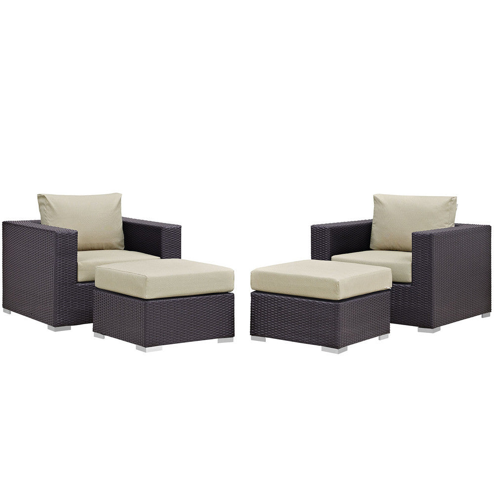 EEI-2202 Convene 4 Piece Outdoor Patio Sectional Set by Modway