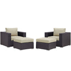 EEI-2202 Convene 4 Piece Outdoor Patio Sectional Set by Modway