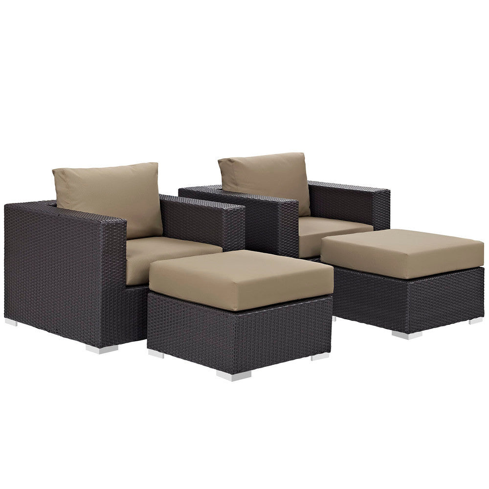EEI-2202 Convene 4 Piece Outdoor Patio Sectional Set by Modway