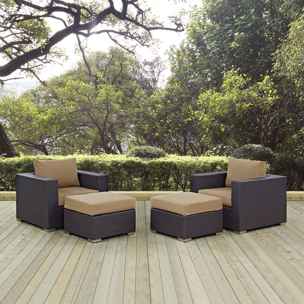 EEI-2202 Convene 4 Piece Outdoor Patio Sectional Set by Modway