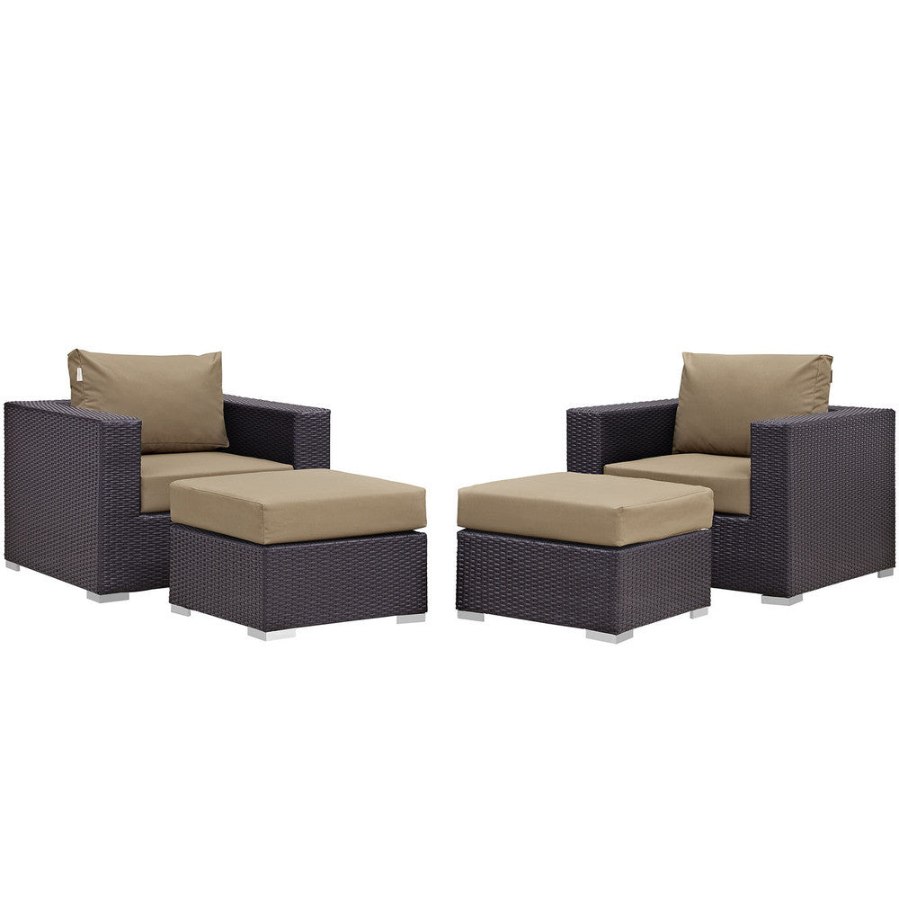 EEI-2202 Convene 4 Piece Outdoor Patio Sectional Set by Modway