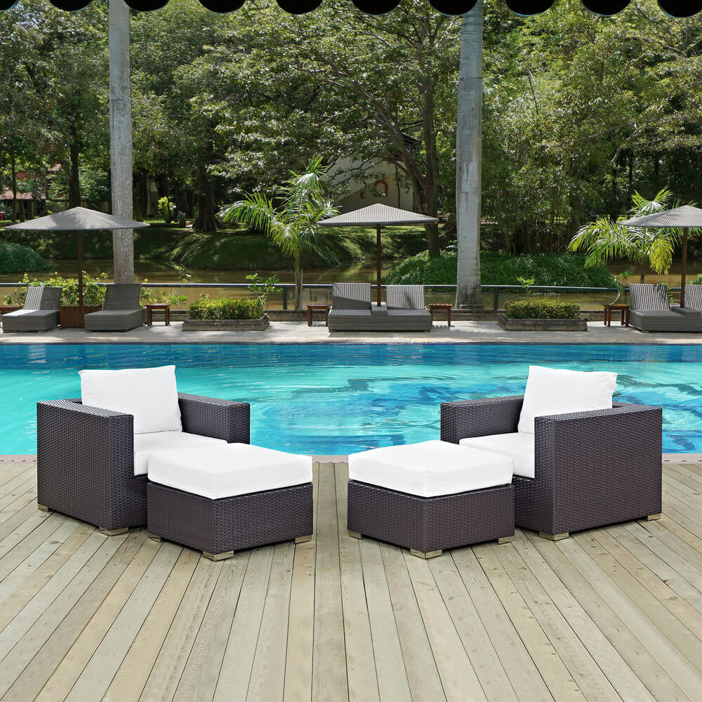 EEI-2202 Convene 4 Piece Outdoor Patio Sectional Set by Modway