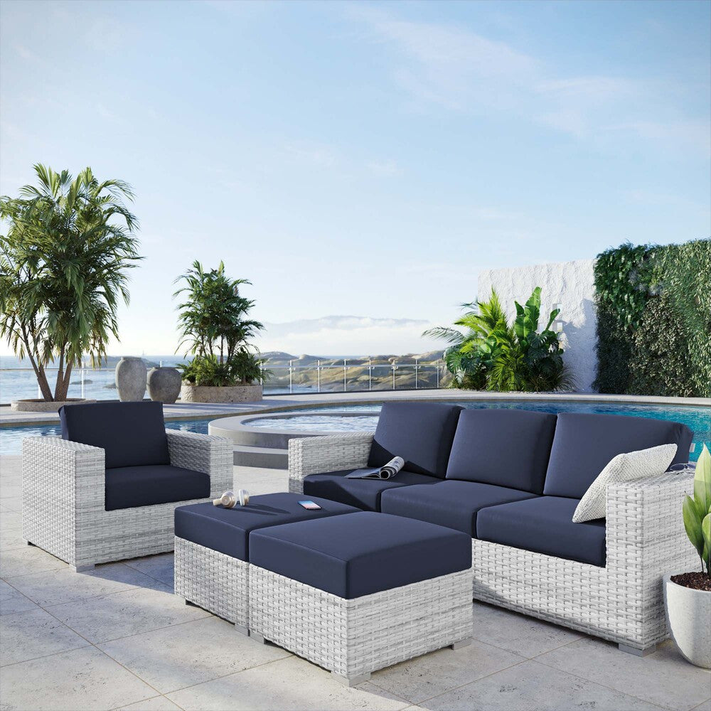 EEI-5451-LGR-NAV Convene 4-Piece Outdoor Patio Set by Modway
