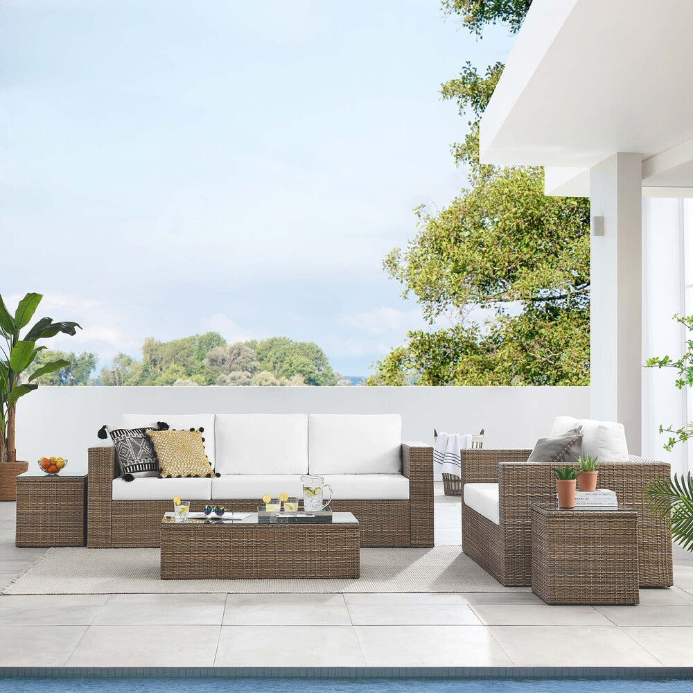 EEI-6331-CAP-WHI Convene 5-Piece Outdoor Patio Furniture Set by Modway